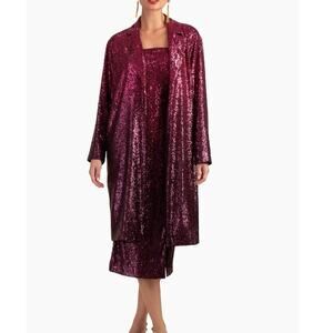 NWT Trina Turk pisces metallic sequin red jacket soft sz XS
